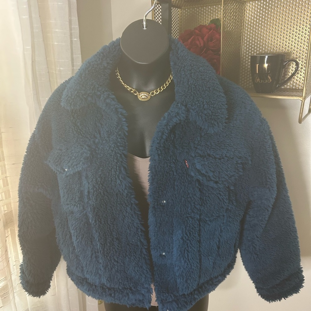 Levi's Deep Blue Teddy Jacket - image 1
